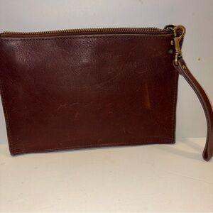 Vintage Duluth Trading Brown Leather Wristlet Clutch - Classic Carry Leather